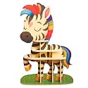 46.5-Inch Zebra Decorative Display Bookcase, Animal-Shaped Statement Furniture for Kids Room, Small Shelves for Books, Toys and Keepsakes