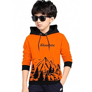 Kids Boys Girls Cotton Hooded Neck