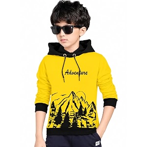 Kids Boys Girls Cotton Hooded Neck