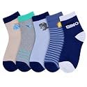 Kids (Boys &amp; Girls) Cotton Socks – Pack of 5 | Cute Dino Design | Soft, Breathable &amp; Stretchable Daily