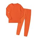 Kids Boys Girls Soft 2-Piece Solid Long Sleeve Shirt and Pants Set