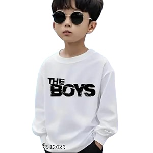 Kids Boys Printed Round Neck Stylish Polyester