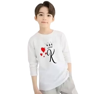 Kids Boys Printed Round Neck Stylish Polyester
