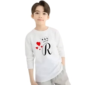 Kids Boys Printed Round Neck Stylish Polyester