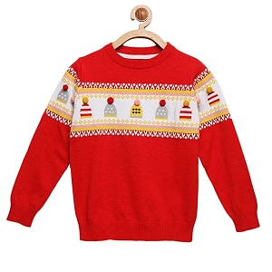 Kids Boys Round Neck Full Pullover Sweater