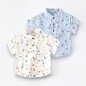 Kids Boys Shirt Printed Checkered and Floral