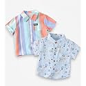Kids Boys Shirt Printed Checkered and Floral