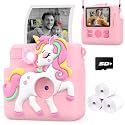 Kids Camera Instant Print,1080P Digital Camera Toy for 3-8 Girls