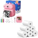 Kids Camera Instant Print - Pink Cat with 6 Rolls Refills Paper