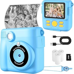 kids camera instant print safe toddler camera hd digital cameras 16x digital zoom amp 32g sd card 24 screen instant print cameras for kids 4 5 6 7 8 9 10 year old girl amp boy birthday gifts blue