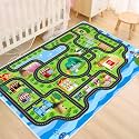 Kids Car Rug, 110" x 78.7" Road Map Floor Mat