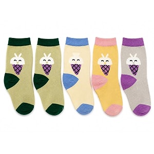 kids cartoon cotton socks for boys amp girls pack of 5  cute bunny ice cream design soft ankle socks  breathable stretchable casual socks for kids
