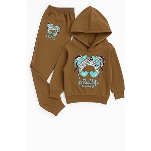 Kids Cartoon Print Sweatshirt and Joggers Set