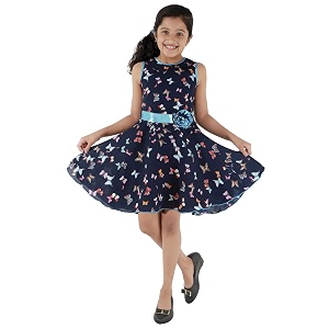 Knee Length Printed Crepe Dress 3 Years