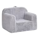 Kids Chair Plush Kids Couch, Comfy Kid Sofa Chair for Playroom, Convertible Child Couch for Playroom, Girls and Boys, Reading Chair for Kids Grey