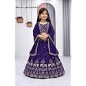 Kids Chiffon Lehenga Choli Embroidered Elephant and