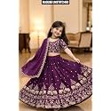 Kids Chiffon Lehenga Choli Embroidered Elephant and