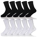 Kids Classics Crew Socks 10 Pairs Child Boy Girls Athletic Cotton Basic School Uniform Breathable Casual Sports Socks