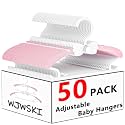 Kids Clothes Hangers 50 Pack, Plastic Baby Hangers Space Saving for Closet