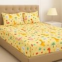 Kids Collection - Party Bedsheet | Soft Micro Bedding Set for Kids &amp; Toddlers | Cute Cartoon Print | Comfort &amp; Style for Everyday Use - Happy Jungle Dino