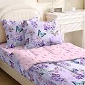 Kids Comforter SetZipper Bedding Twin for GirlsPurple