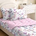 Kids Comforter SetZipper Bedding Twin for GirlsButterfly