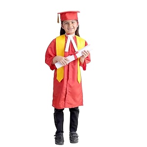Kids Convocation Dress Graduation Gown and Cap