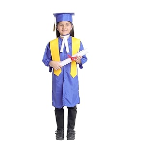 Kids Convocation Dress Graduation Gown and Cap