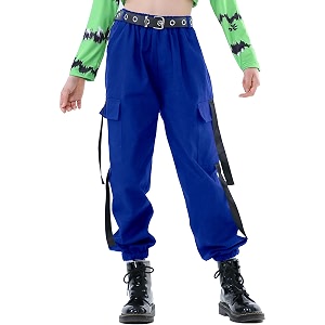 kids cotton jogger cargo pants for boys girls loose street hip hop dance