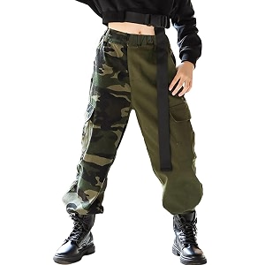kids cotton jogger cargo pants for boys girls loose street hip hop dance
