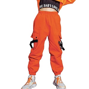 kids cotton jogger cargo pants for boys girls loose street hip hop dance
