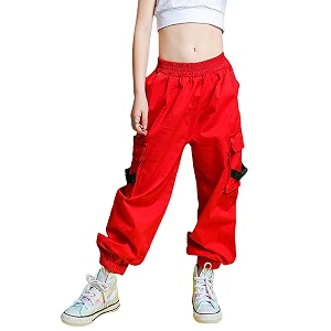 kids cotton jogger cargo pants for boys girls loose street hip hop dance