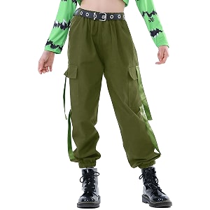 kids cotton jogger cargo pants for boys girls loose street hip hop dance