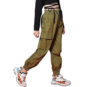 kids cotton jogger cargo pants for boys girls loose street hip hop dance