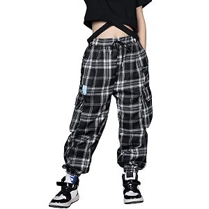 kids cotton jogger cargo pants for boys girls loose street hip hop dance