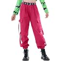 Kids Cotton Jogger Cargo Pants for Boy’s Girls’ Loose Street Hip Hop Dance