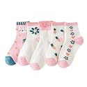 Kids Cotton Socks, Pack of 5, Cartoon Designs, Ages 3-5 Years, Unisex