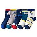 Kids Cotton Socks, Pack of 5, Cartoon Designs, Ages 3-5 Years, Unisex