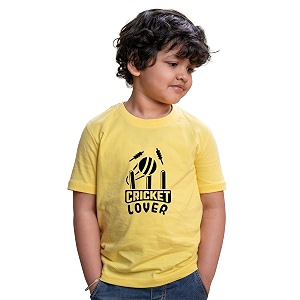 Kids Cricket Lover Half Sleeve Printed Tshirt