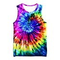 Kids Cute Animal Tie Dye Tank Tops Shirt Sleeveless Undershirt
