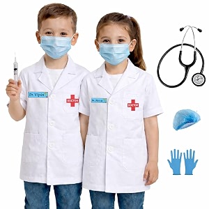 Kids Doctor Coat and Nurse Dress Set