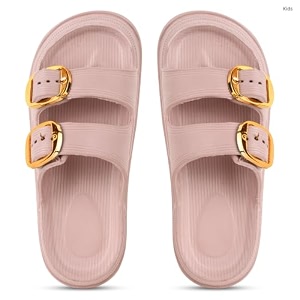 kids double buckle cloud slide slipper in onion eva outer material