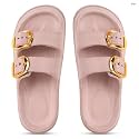 Kids Double Buckle Cloud Slide Slipper in Onion, EVA Outer Material
