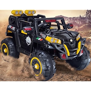 kids electric ride on car 4x4 battery operated toy vehicle with assembly 1 year warranty black