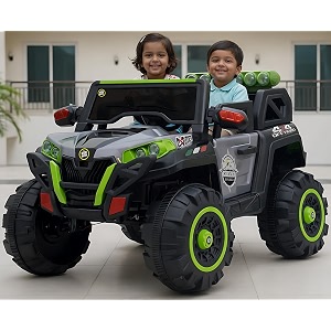 kids driving electric ride on jeep 4x4 battery operated toy vehicle for 2 3 4 5 6 7 8 years boys amp girls  gift for kids  birtday gifts 6 month warranty greygreen