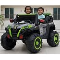 Kids Driving Electric Ride On Jeep 4x4 Battery Operated Toy Vehicle for 2, 3, 4, 5, 6, 7, 8 Years Boys &amp; Girls | Gift for Kids | Birtday Gifts (6 Month Warranty, Grey/Green)