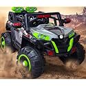 Kids Electric Ride On Car, 4x4 Battery Operated Toy Vehicle (with Assembly +1 Year Warranty, Grey/Green)