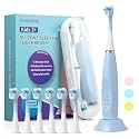 Kids Electric Toothbrushes Toddlers Rechargeable, 6 Heads, Ages 2-12, Blue