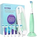 Kids Electric Toothbrushes Toddlers Rechargeable, 6 Heads, Ages 2-12, Mint