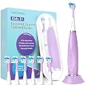 Kids Electric Toothbrushes Toddlers Rechargeable, 6 Heads, Ages 2-12 Purple